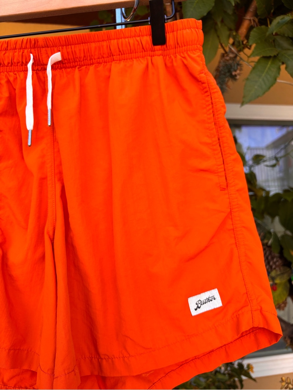 Bather Orange Swim Shorts Hawaiian Floral Embroidery Size Large - Picture 8 of 17